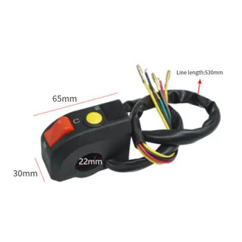 2 in 1 Handlebar Switches On/Off Lights Retrofit Plastic Turn Signal Horn Switch for Scooters Ebike Motorcycle, product view 03