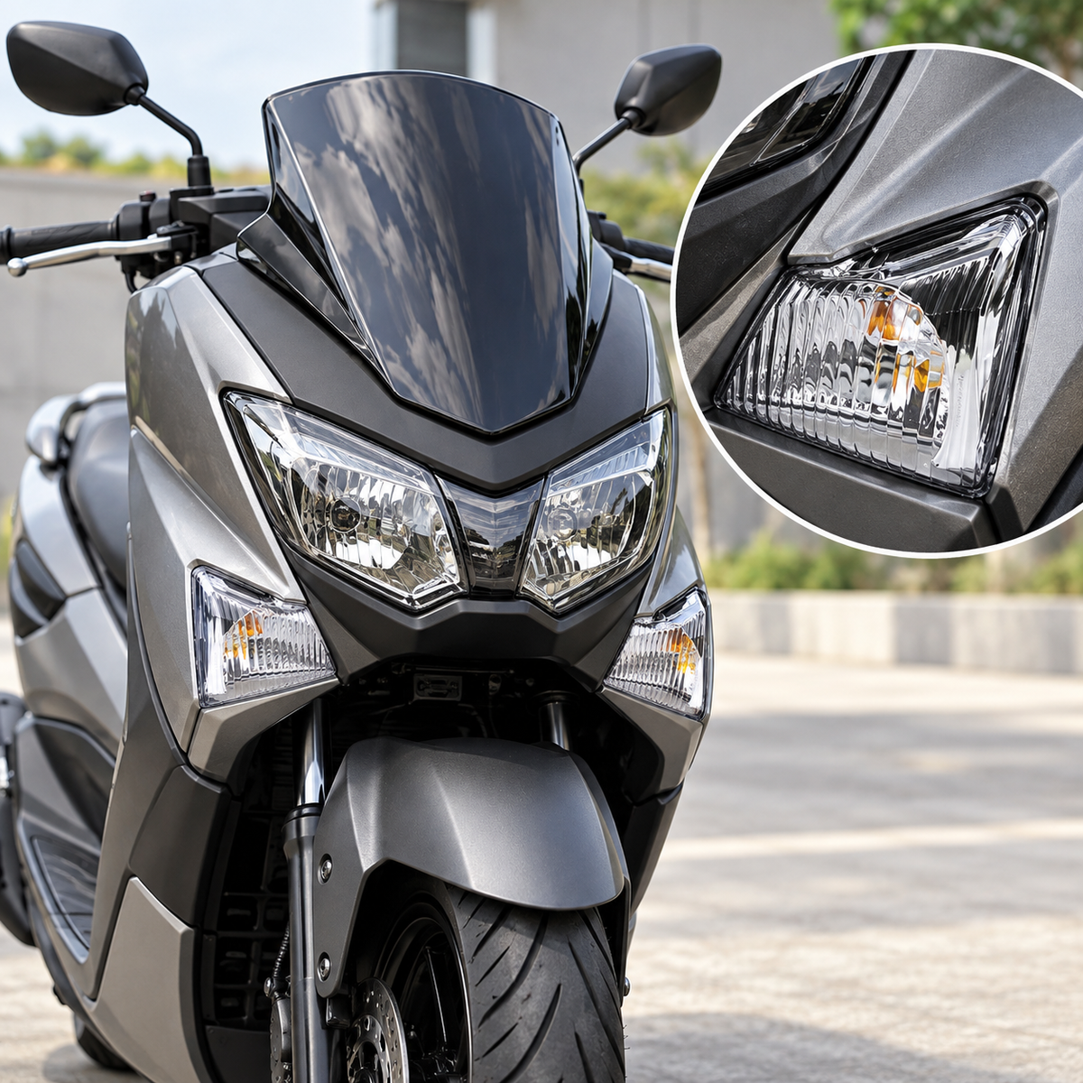 Pair of motorcycle indicator lamps with wiring leads