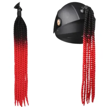 Motorcycle Helmet Ponytail Wig Personality Fashionable Helmet Dreadlocks Braid Wigs Decorations Accessories, product view 12