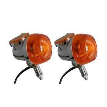 Motorcycle Zinc Alloy Plated Silver Metal Rear Turn Signals Light Indicator Amber Lamp, product view 07