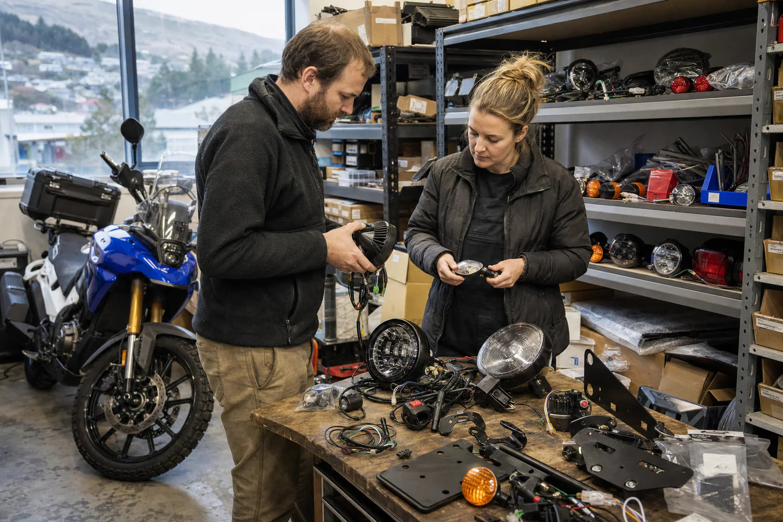 Australia and New Zealand motorcycle parts assortment prepared for a distributor in Queenstown