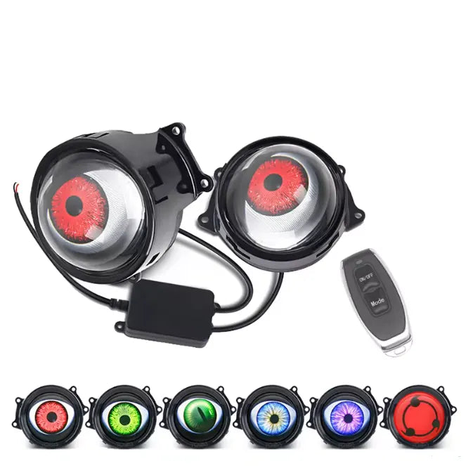 1 Pair Devil Eye Motorcycle Headlights Cool Decoration Dynamic LED Light Assembly Modified Eagle Eye Light Moto, product view 08