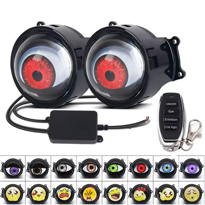1 Pair Devil Eye Motorcycle Headlights Cool Decoration Dynamic LED Light Assembly Modified Eagle Eye Light Moto, product view 09