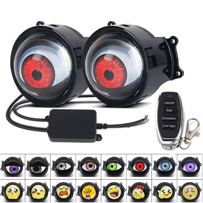 1 Pair Devil Eye Motorcycle Headlights Cool Decoration Dynamic LED Light Assembly Modified Eagle Eye Light Moto, product view 09