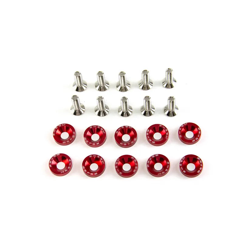 10pcs Modifitcation Billet Aluminum M6 Countersunk Concave Convex Engine Bay Dress up Kit Washers Fender Washer, product view 02