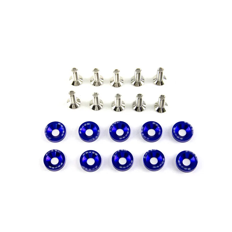 10pcs Modifitcation Billet Aluminum M6 Countersunk Concave Convex Engine Bay Dress up Kit Washers Fender Washer, product view 03