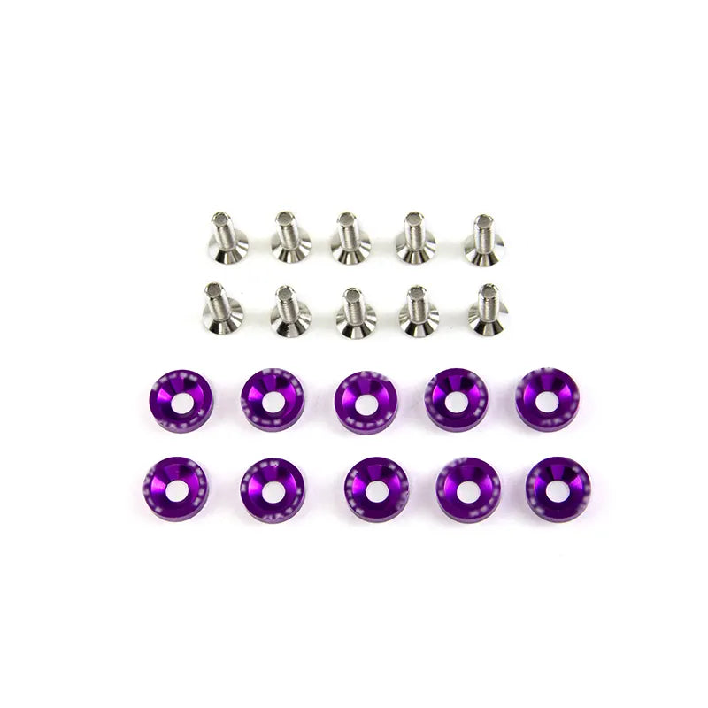 10pcs Modifitcation Billet Aluminum M6 Countersunk Concave Convex Engine Bay Dress up Kit Washers Fender Washer, product view 08