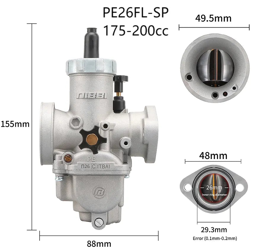 17 19 22 25 26 29mm Nibbi Carburetor PE19FL-SP Flange Sport Version Modified Parts Motorcycle Off-road 110-250cc, product view 06
