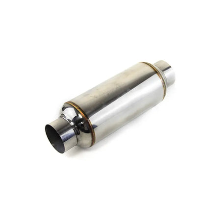 2.5" Calibers Exhaust Pipe Scroll Resonator 12" Overall Length Center Straight Through Stainless Steel Polished, product view 04
