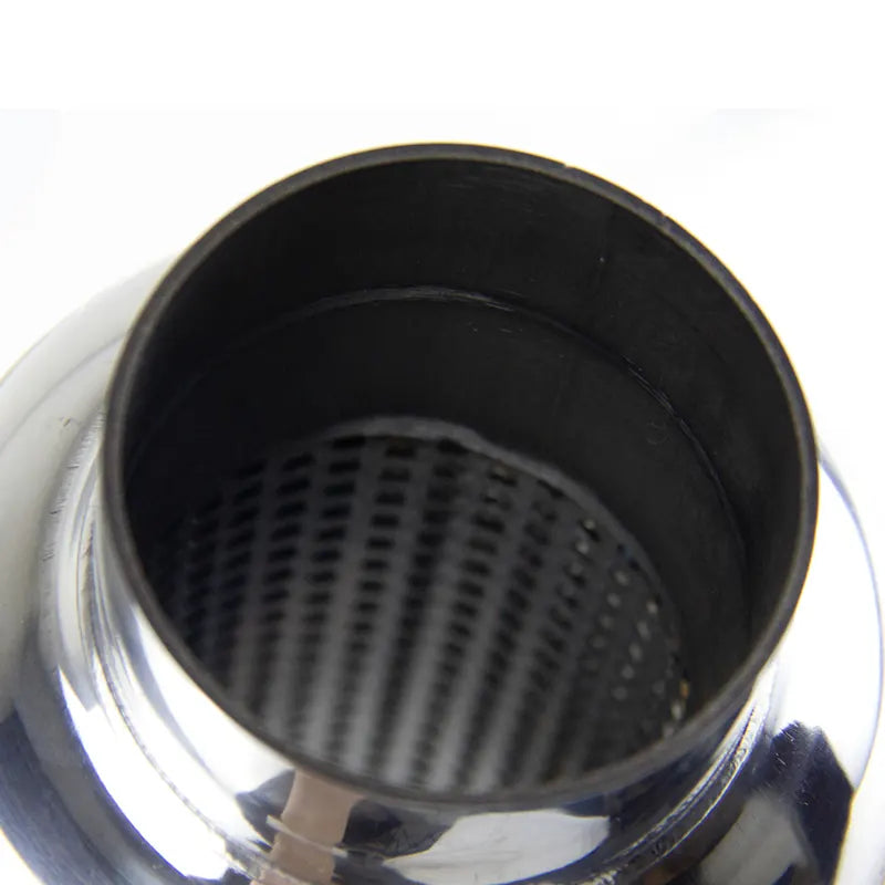 2.5" Calibers Exhaust Pipe Scroll Resonator 12" Overall Length Center Straight Through Stainless Steel Polished, product view 05