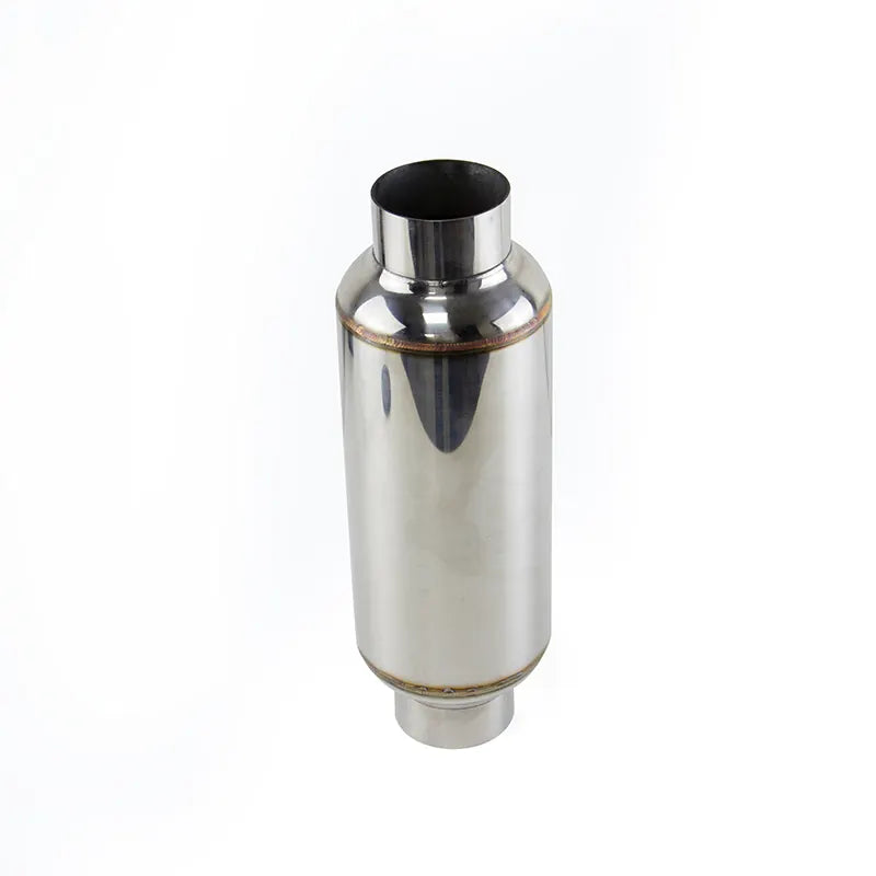 2.5" Calibers Exhaust Pipe Scroll Resonator 12" Overall Length Center Straight Through Stainless Steel Polished, product view 06