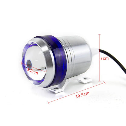 30W LED Moto Motorcycle Headlight Fog Lights Angel Eye U3 LED Driving Headlights Spot Lamp Silver Blue Moto, product view 02