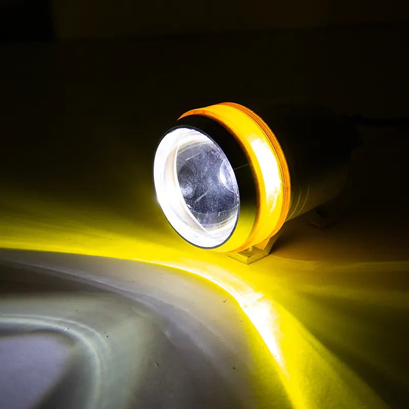 30W LED Moto Motorcycle Headlight Fog Lights Angel Eye U3 LED Driving Headlights Spot Lamp Silver Blue Moto, product view 10