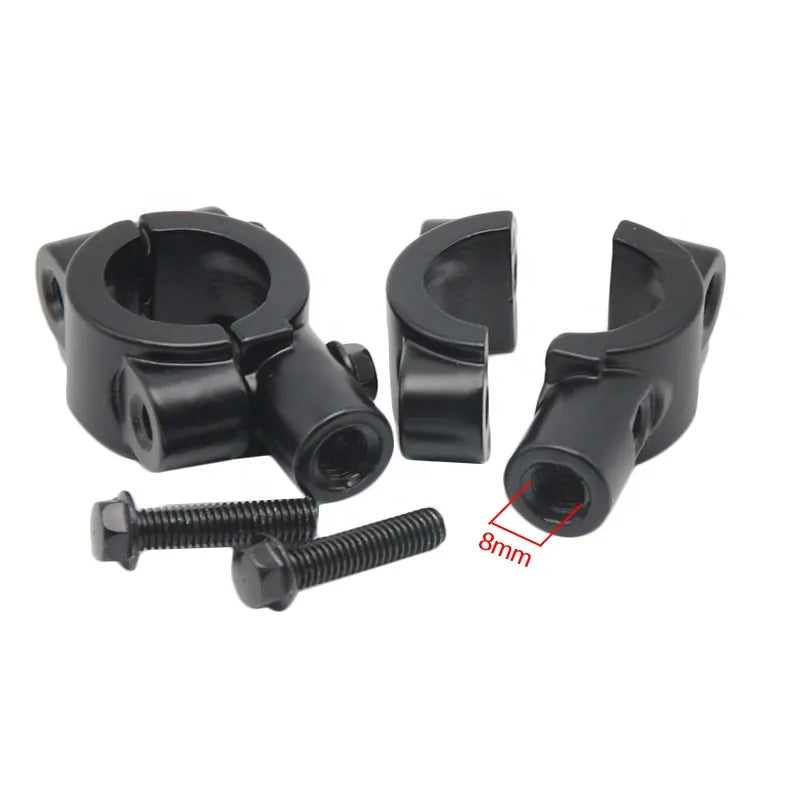 7/8"(22mm) Handle Bar Side Mirror Universal M8 M10 8mm 10mm Motorcycle Thread Mirror Mount Holder Clamp Adaptor, product view 02
