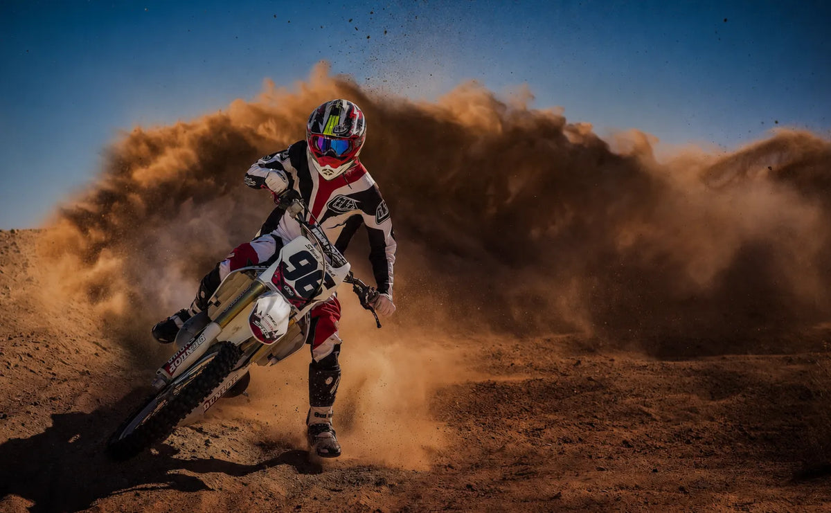Motorcycle rider on an open road