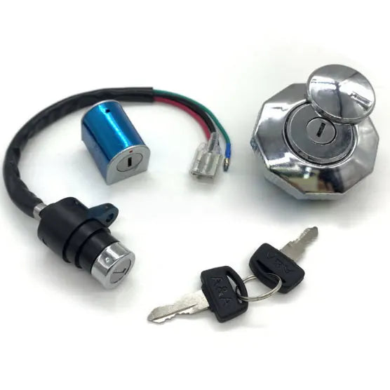 Black 12V 4 Wires CD70 Motorcycle Ignition Switch Lock With 2 Keys Set Lock Set for CD 70, product view 02