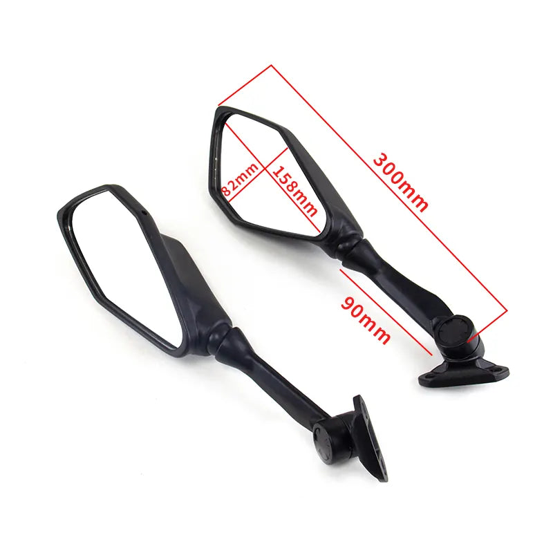 Black Motorcycle Rearview Mirrors for Kawasaki Ninja ZX6R ZX636 2009-2023, product view 02