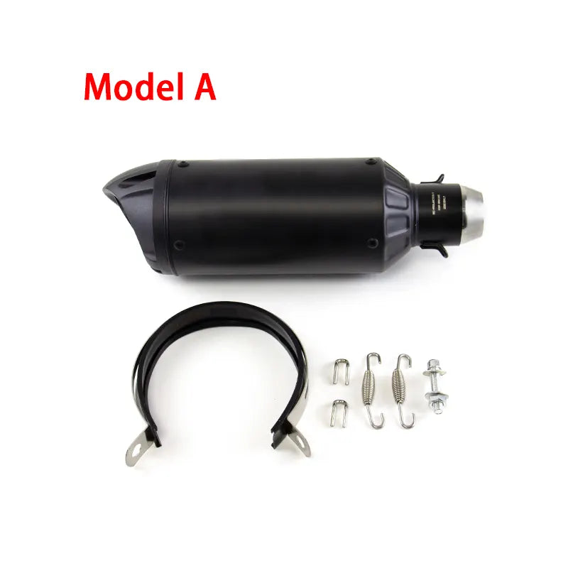 Black Steel Motorcycle Universal Exhaust Racing Modified Muffler Moto Scooter Exhaust for Ninja250 300 400 CB190s, product view 01