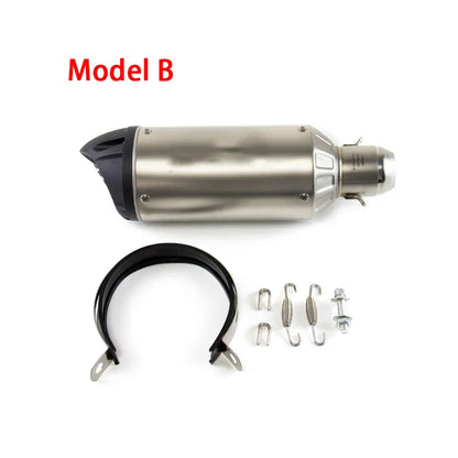 Black Steel Motorcycle Universal Exhaust Racing Modified Muffler Moto Scooter Exhaust for Ninja250 300 400 CB190s, product view 02