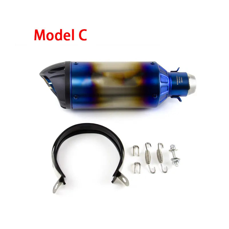 Black Steel Motorcycle Universal Exhaust Racing Modified Muffler Moto Scooter Exhaust for Ninja250 300 400 CB190s, product view 03