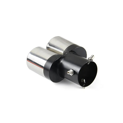 Blue Baked Double-tube Tailpipe for Car Exhaust Muffler, Slanted Outlet Tailpipe Muffler Modification Accessories, product view 03