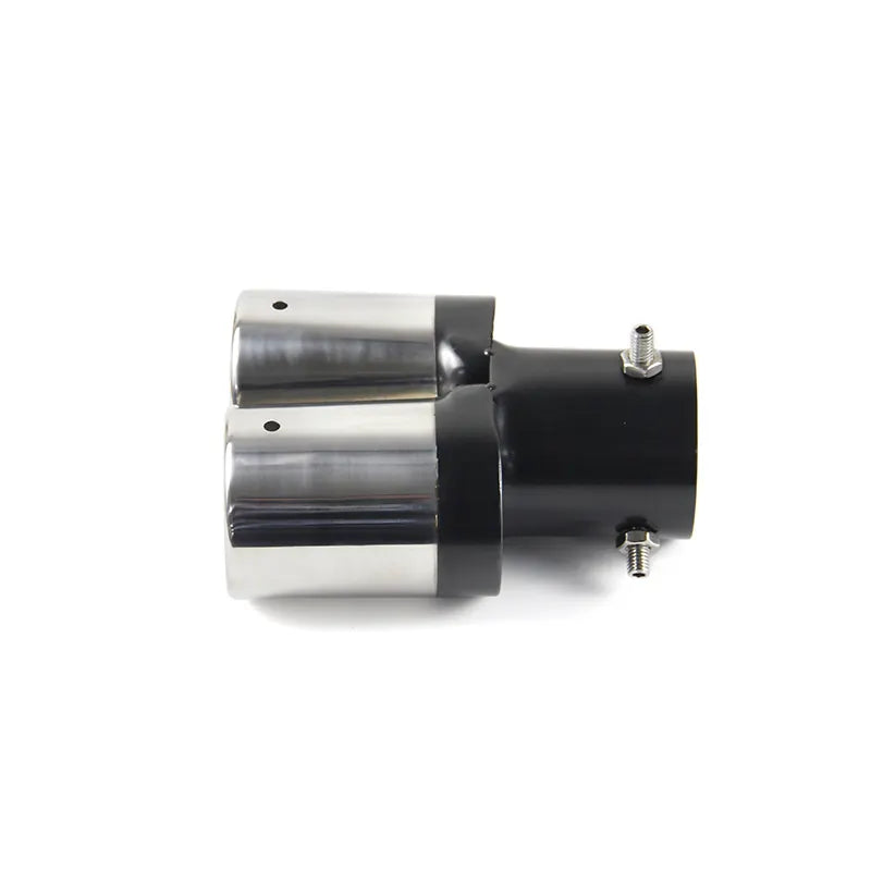 Blue Baked Double-tube Tailpipe for Car Exhaust Muffler, Slanted Outlet Tailpipe Muffler Modification Accessories, product view 04