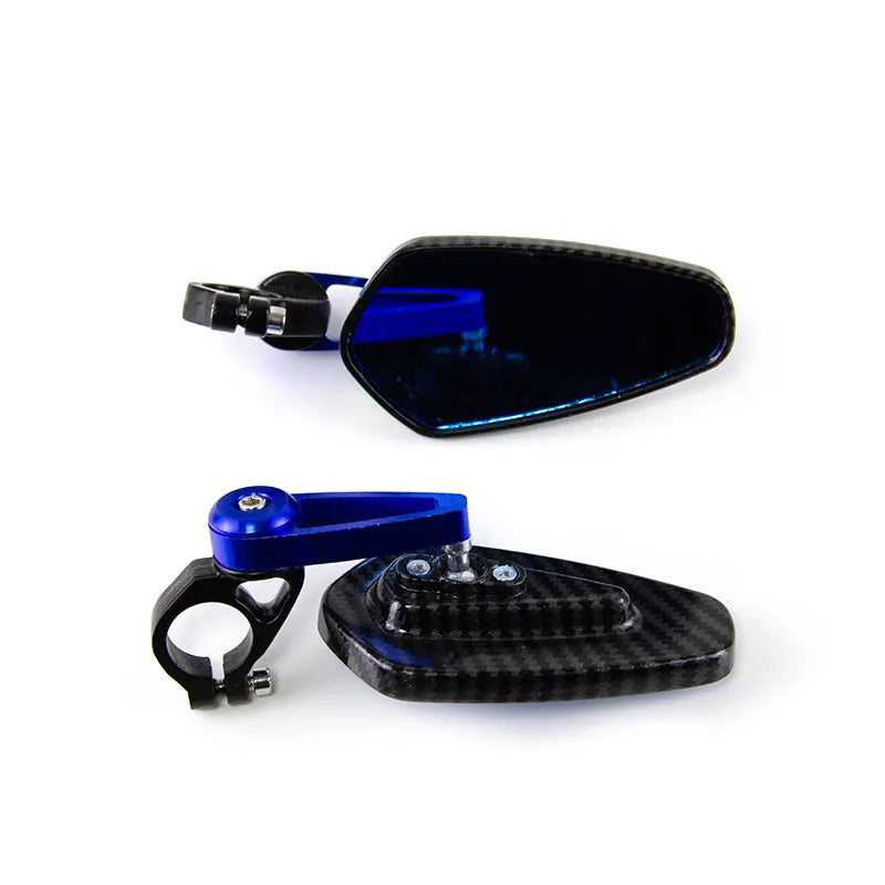 Blue Glass Motorcycle Rearview Mirror Carbon Fiber Pattern Handlebar Mirror Modified Inverted Rear Mirror Motorbike, product view 05