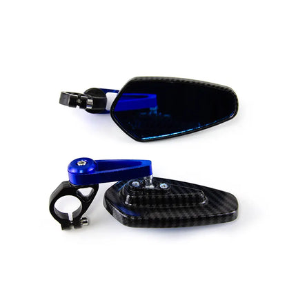 Blue Glass Motorcycle Rearview Mirror Carbon Fiber Pattern Handlebar Mirror Modified Inverted Rear Mirror Motorbike, product view 05