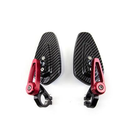 Blue Glass Motorcycle Rearview Mirror Carbon Fiber Pattern Handlebar Mirror Modified Inverted Rear Mirror Motorbike, product view 06