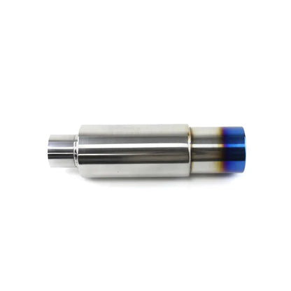 Car Exhaust Pipe Modification Steel Tail Muffler Round and Outlet Universal Fit with Tail Pipe Painted Blue Baked, product view 04