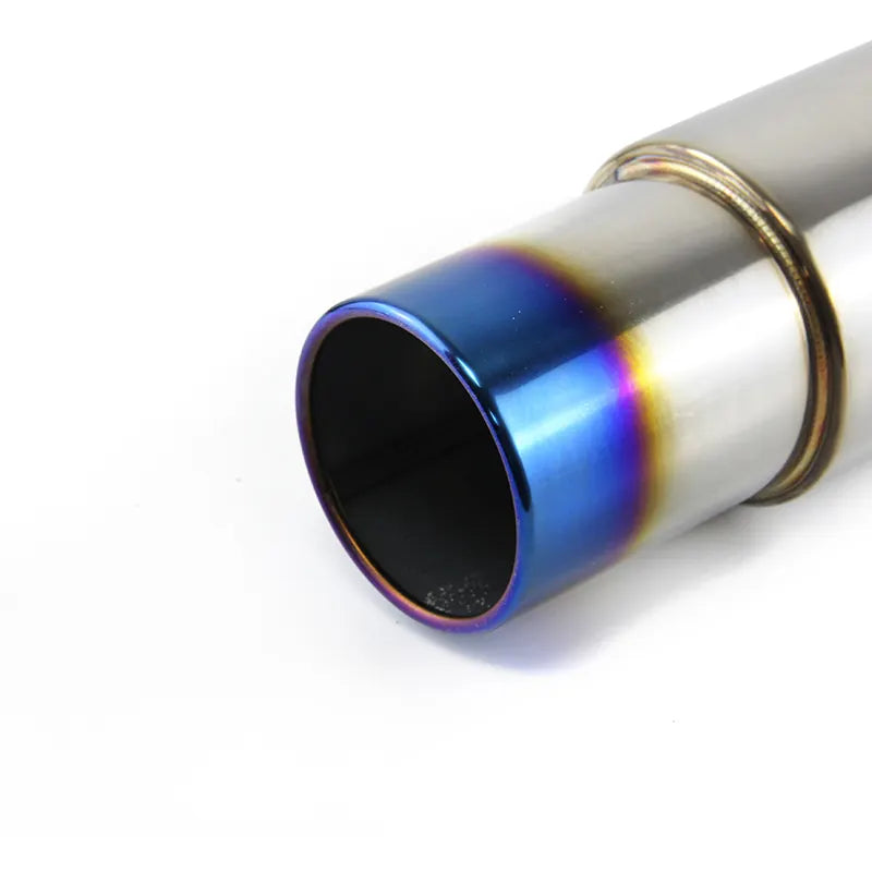 Car Exhaust Pipe Modification Steel Tail Muffler Round and Outlet Universal Fit with Tail Pipe Painted Blue Baked, product view 06