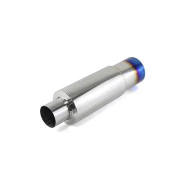 Car Exhaust Pipe Modification Steel Tail Muffler Round and Outlet Universal Fit with Tail Pipe Painted Blue Baked, product view 07
