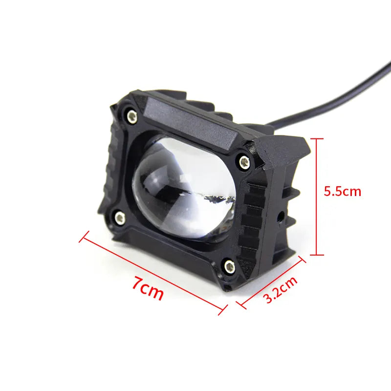 Car Motorcycle LED Spotlights, Electric Vehicle Lights, External Spotlights, Yellow and White Near/far Light, product view 02