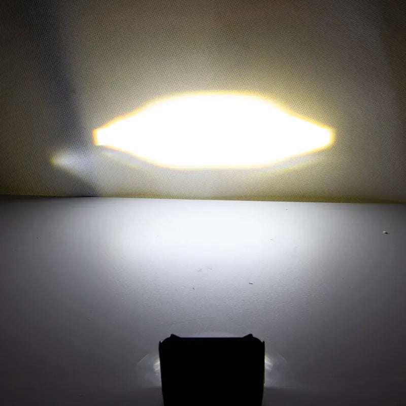 Car Motorcycle LED Spotlights, Electric Vehicle Lights, External Spotlights, Yellow and White Near/far Light, product view 06