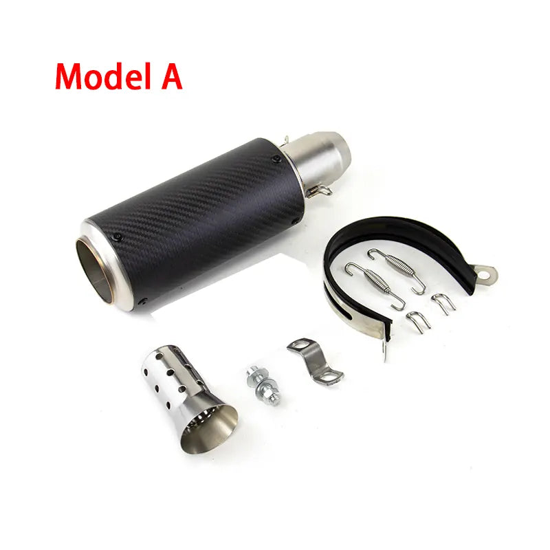 Carbon Fiber Universal Motorcycle Exhaust Pipe Muffler for PCX XMAX FZ6 Z900 Ninja400 Ninja250 Mt15 R25 R15v3, product view 01