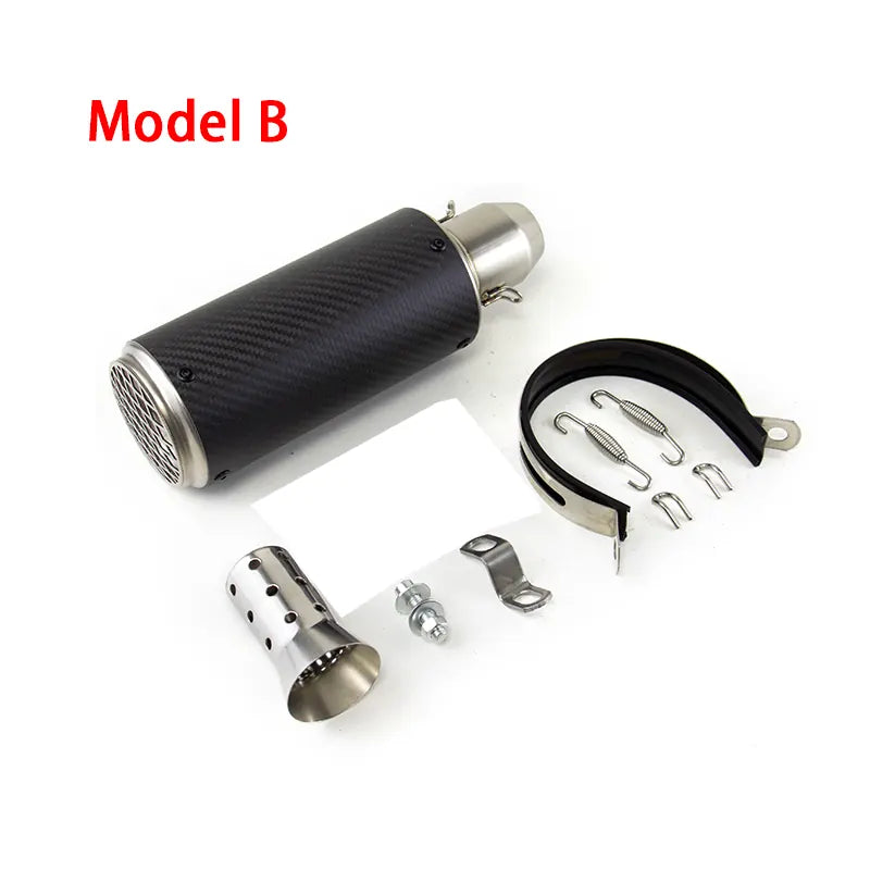 Carbon Fiber Universal Motorcycle Exhaust Pipe Muffler for PCX XMAX FZ6 Z900 Ninja400 Ninja250 Mt15 R25 R15v3, product view 02