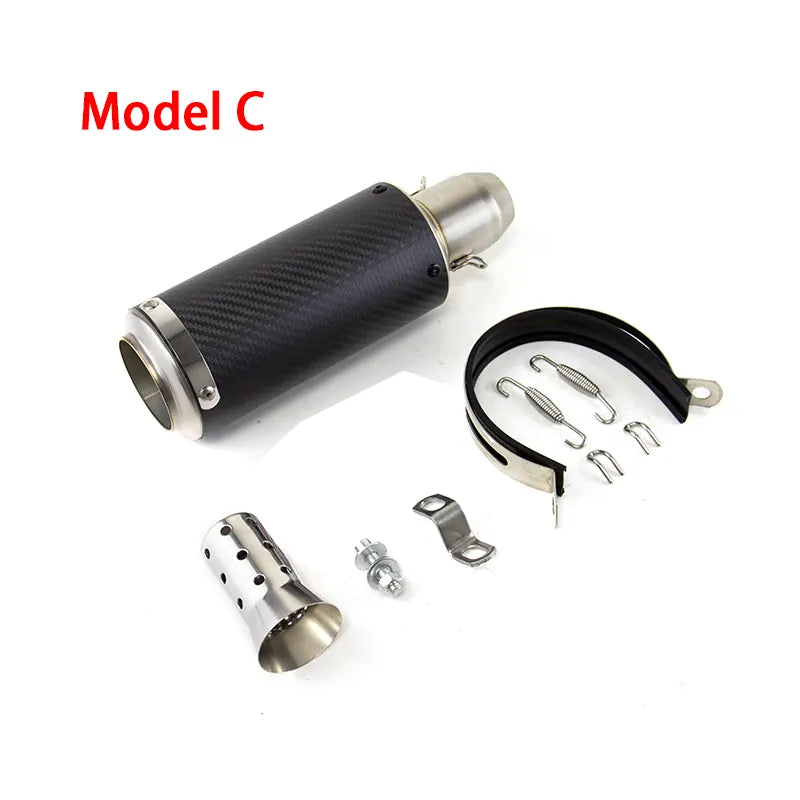 Carbon Fiber Universal Motorcycle Exhaust Pipe Muffler for PCX XMAX FZ6 Z900 Ninja400 Ninja250 Mt15 R25 R15v3, product view 03