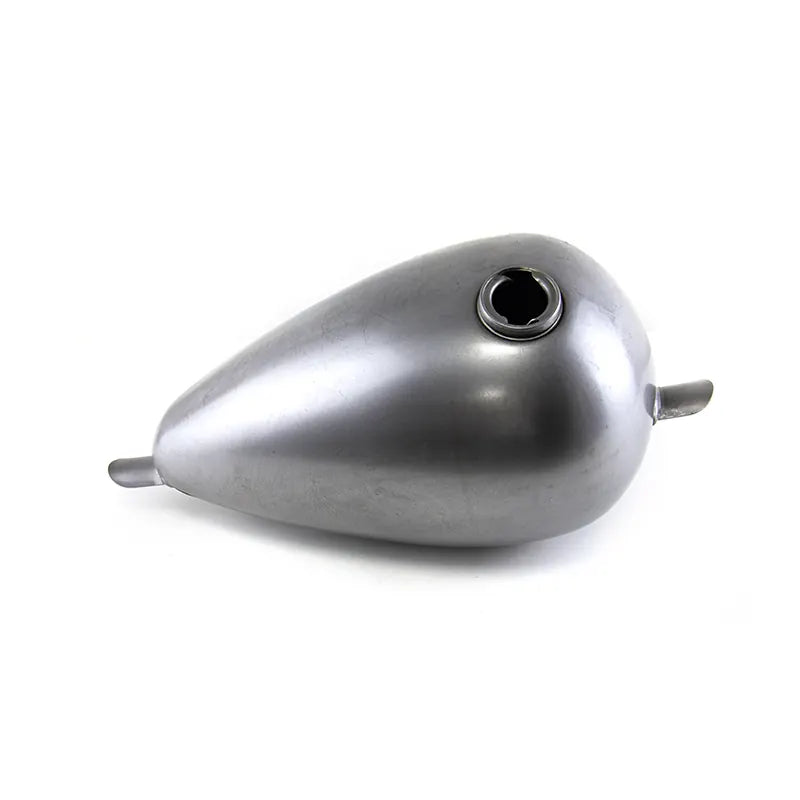 Custom DUAL CAP 2.2 Gallon Raw Steel Gas Fuel Tank for Harley STYLE, product view 01