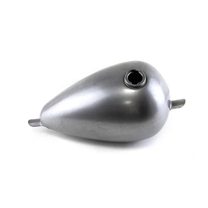 Custom DUAL CAP 2.2 Gallon Raw Steel Gas Fuel Tank for Harley STYLE, product view 01
