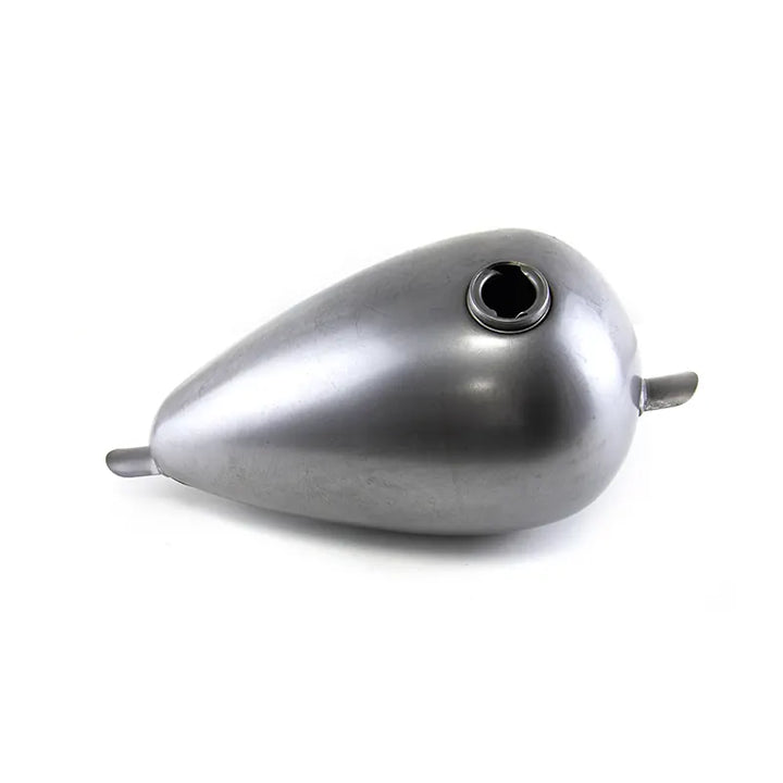 Custom DUAL CAP 2.2 Gallon Raw Steel Gas Fuel Tank for Harley STYLE, product view 01