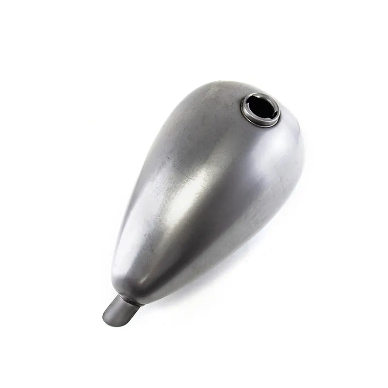 Custom DUAL CAP 2.2 Gallon Raw Steel Gas Fuel Tank for Harley STYLE, product view 03