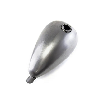 Custom DUAL CAP 2.2 Gallon Raw Steel Gas Fuel Tank for Harley STYLE, product view 03