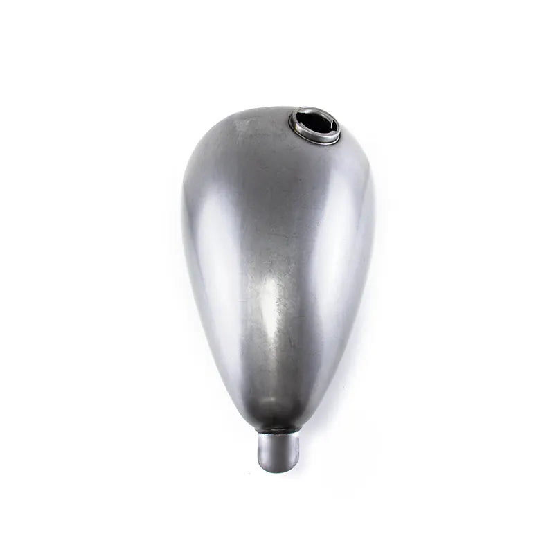 Custom DUAL CAP 2.2 Gallon Raw Steel Gas Fuel Tank for Harley STYLE, product view 04