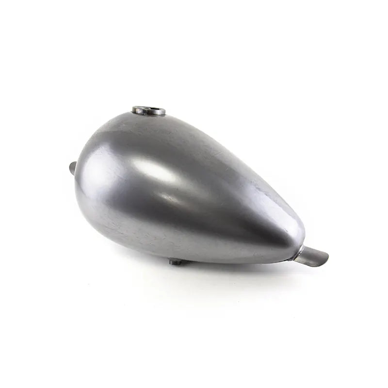 Custom DUAL CAP 2.2 Gallon Raw Steel Gas Fuel Tank for Harley STYLE, product view 05