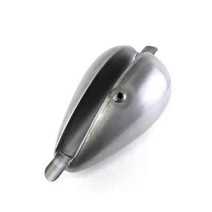 Custom DUAL CAP 2.2 Gallon Raw Steel Gas Fuel Tank for Harley STYLE, product view 06