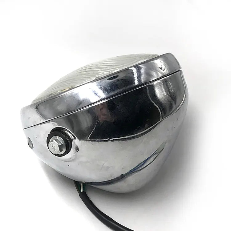 Details About Retro 6" Motorcycle Headlight Headlamp Beam Chrome for Honda Suzuki Gn 125, product view 03