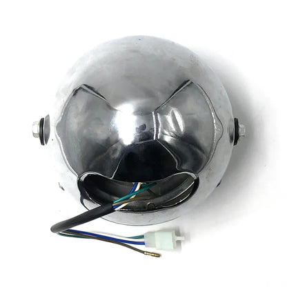 Details About Retro 6" Motorcycle Headlight Headlamp Beam Chrome for Honda Suzuki Gn 125, product view 04