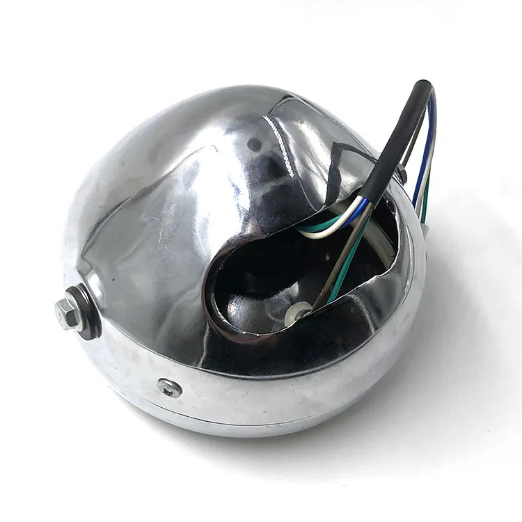 Details About Retro 6" Motorcycle Headlight Headlamp Beam Chrome for Honda Suzuki Gn 125, product view 06