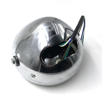 Details About Retro 6" Motorcycle Headlight Headlamp Beam Chrome for Honda Suzuki Gn 125, product view 06