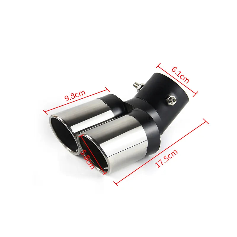 Factory-direct Sale of Automotive Standard Tailpipes Modified Exhaust Pipe Tailpipes, 63mm Double-tube Stainless Steel, product view 02